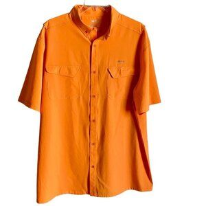 Silver Bait Orange Outdoor Short Sleeve Button Down Shirt Vented Back 2XLT NEW